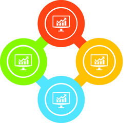 Presentation Chart Vector Illustration icon for all purpose. Isolated on 4 different backgrounds.