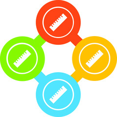 Ruler Vector Illustration icon for all purpose. Isolated on 4 different backgrounds.