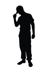 Instructor silhouette vector on white