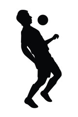 Soccer player silhouette vector on white