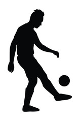 Soccer player silhouette vector on white