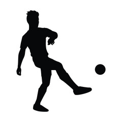 Soccer player silhouette vector on white