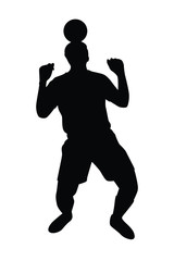 Fototapeta na wymiar Soccer player silhouette vector on white