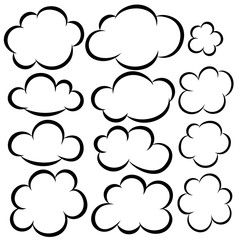 Set of cloud icons. Design elements for poster,card, banner, flyer. Vector illustration