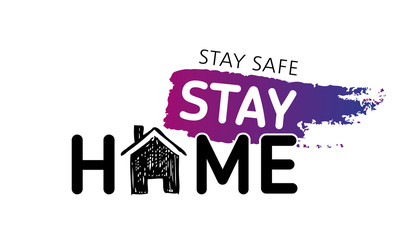 Stay home stay safe doodle illustration. Quarantine. Pandemic coronavirus.