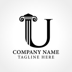 Attorney & Law Letter U Logo With Creative Modern Vector Template. Law Business Letter U Logo Design