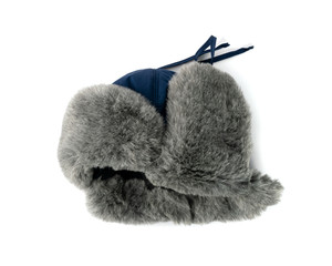 Warm Winter Cap or Russian Ushanka Hat with Faux Fur