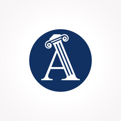 Attorney & Law Letter A Logo With Creative Modern Circle Vector Template. Law Business Letter A Logo Design