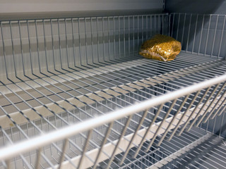The last packaging of cereals on the counter in the store. Food shortages. Lack of cereals for...