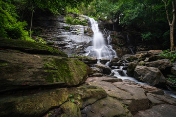 Fototapeta premium Tad Mork waterfalls north in thailand,Chiangmai,Thailand.