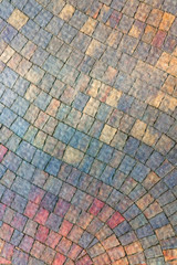 masonry wall paving stones as a background close up