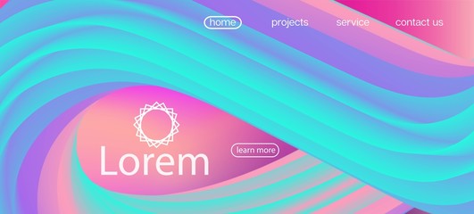 Dynamic Movement Modern Wave. Landing Page, Pink, Purple Background. Colorful 