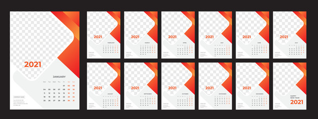 Wall Calendar Template 2021