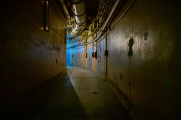 Photo of an empty corridor in a slum in an abandoned room