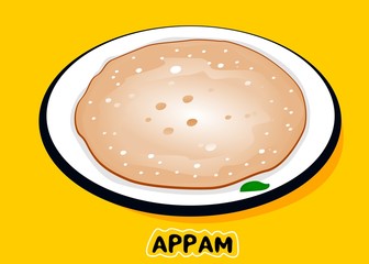 Appam Roti indian Chapati or Bread Vector