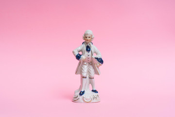 Mozart Ornament on a pink background