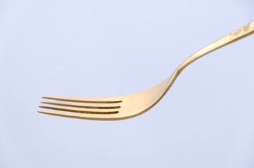 fork and spoon isolated on white background