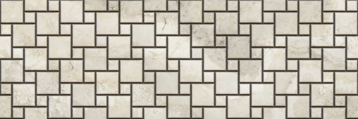 Obraz premium Wide and high-quality marble tiles panel, 3d illustration.