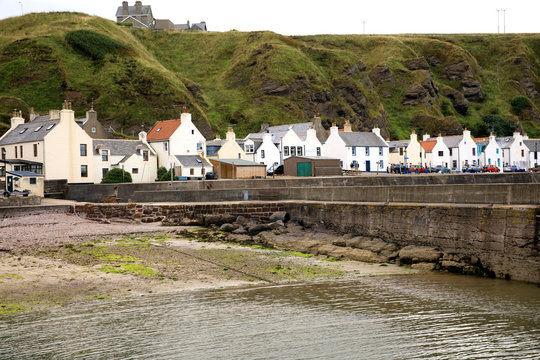 Pennan village (Scotland), UK - August 01, 2018: Pennan village, Fraserburgh, Scotland, Highlands, United Kingdom