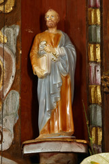 Saint Peter, statue in Saint Andrew's Church in Laz, Croatia