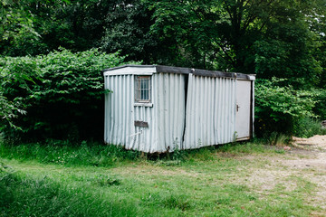 Old container with door and window
