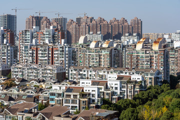 Skyline of Regular Chinese City Residential District.