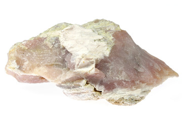 pink Peruvian Andean opal isolated on white background