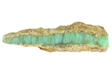 chrysoprase from Tanzania isolated on white background