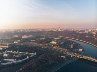 Luzhniki and Moscow State University aerial view.