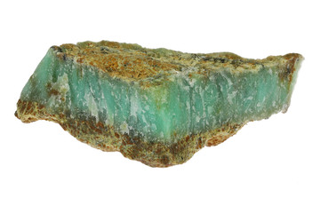 chrysoprase from Tanzania isolated on white background