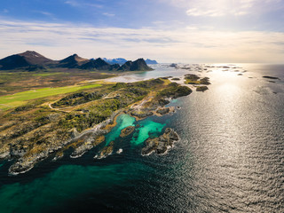 Küstenbatterie Dietl in Norwegen Luftaufnahme