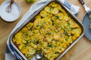 Rakott Krumpli a traditional Hungarian Casserole