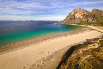 Küste im Norden von Norwegen Lufaufnahme