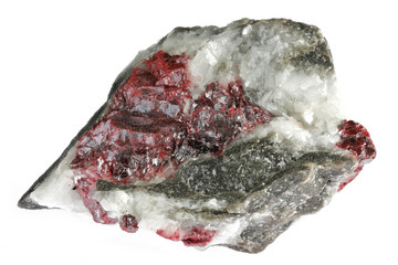 cinnabar from Guizhou, China isolated on white background