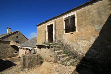 Fototapeta na wymiar Humac, ghost village, abandoned village on Hvar island, Croatia