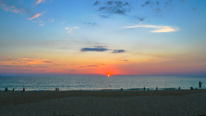 beautiful sunset at Karon beach Phuket Thailand