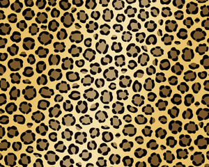 ヒョウ柄の背景素材（焦げ茶色）