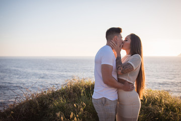  Couple enjoying a summer afternoon with a sunset