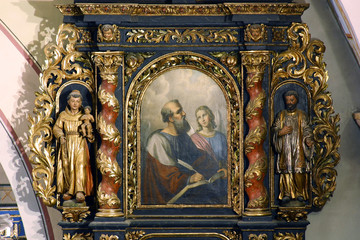 Saint Matthew the Evangelist, altar Fourteen Holy Helpers in the church of St. Barbara in Vrapče, Zagreb, Croatia