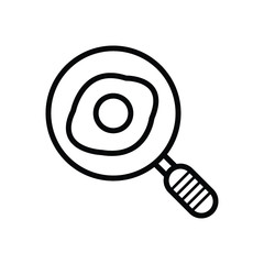  fried egg in a frying pan. graphic design vector symbols