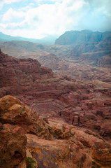 Landscape of petra with a Roman 
amphitheater