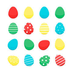 Vector set of isolated Easter colorful eggs