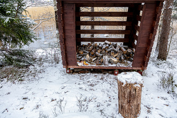 Stack of firewood outdoors outdoor firewood for grilling