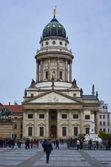 Fototapeta na wymiar Berlin, Germany - April 15th 2019 - Old Town Berlin displays a huge number of beautiful landmarks. Here in particular a government palace built in Neoclassic Style