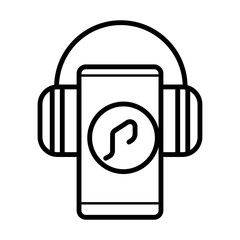 Headphones and smartphone icon vector