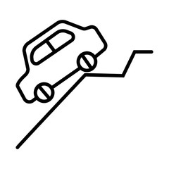 Car On the Hill vector icon on transparent