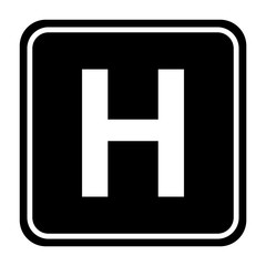 Hospital cross symbol, Medical health icon isolated on white background. Emergency design