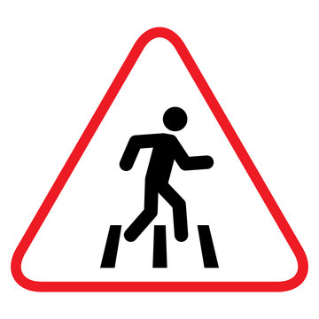 No walk icon access for pedestrians prohibition sign, vector illustration. No pedestrian sign
