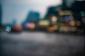 Abstract city blur background with bokeh lights at Night city street lights bokeh background	