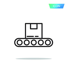 Conveyor icon isolated on white background.